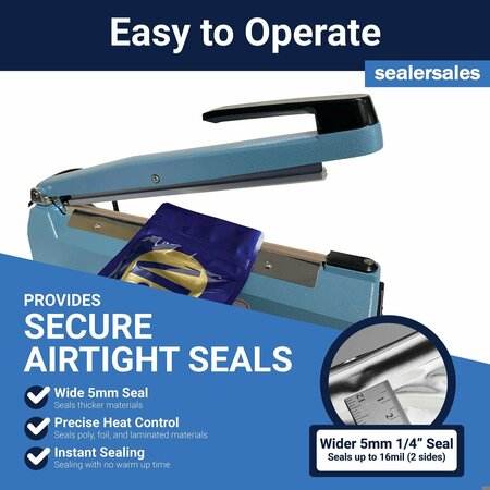 Sealer Sales 8" KF-Series Hand Sealer w/ 5mm Seal Width KF-205H